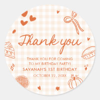 Fall Hand Drawn A Little Cutie Pie 1st Birthday