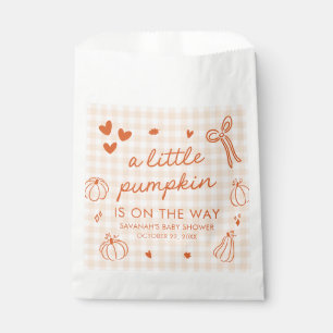 Fall Hand Drawn A Little Pumpkin Baby Shower Favour Bags