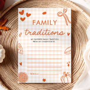 Fall Hand Drawn Baby Shower Family Traditions Game Invitation