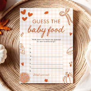 Fall Hand Drawn Baby Shower Guess The Baby Food Invitation