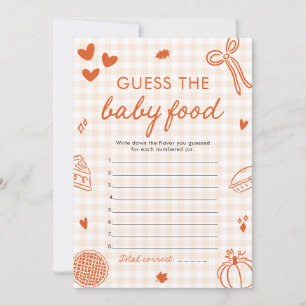 Fall Hand Drawn Baby Shower Guess The Baby Food Invitation