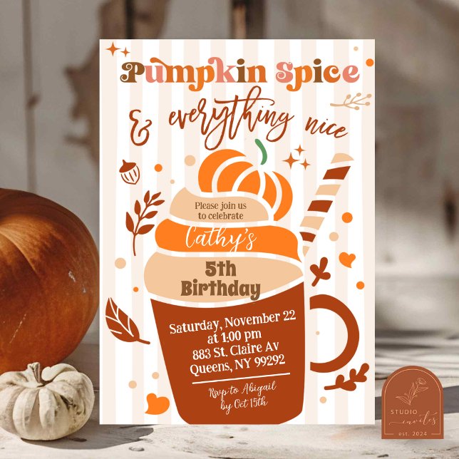 Fall Hand Drawn Pumpkin Spice and Everything  Invitation (Creator Uploaded)