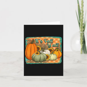 Fall Happy Fall Y’all Leopard Pumpkin Autumn Its F Card
