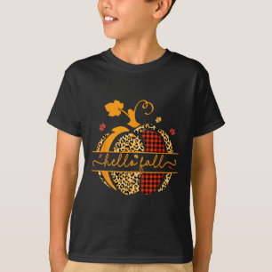 Fall Happy Fall Y'all Autumn Pumpkin Leopard Women T-Shirt