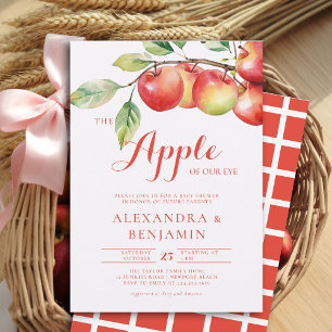 Fall Harvest Apple Branch Coed Couple Baby Shower Invitation