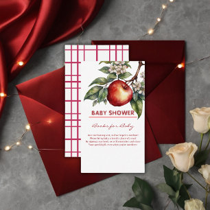 Fall Harvest Apple Branch Floral Baby Shower  Enclosure Card