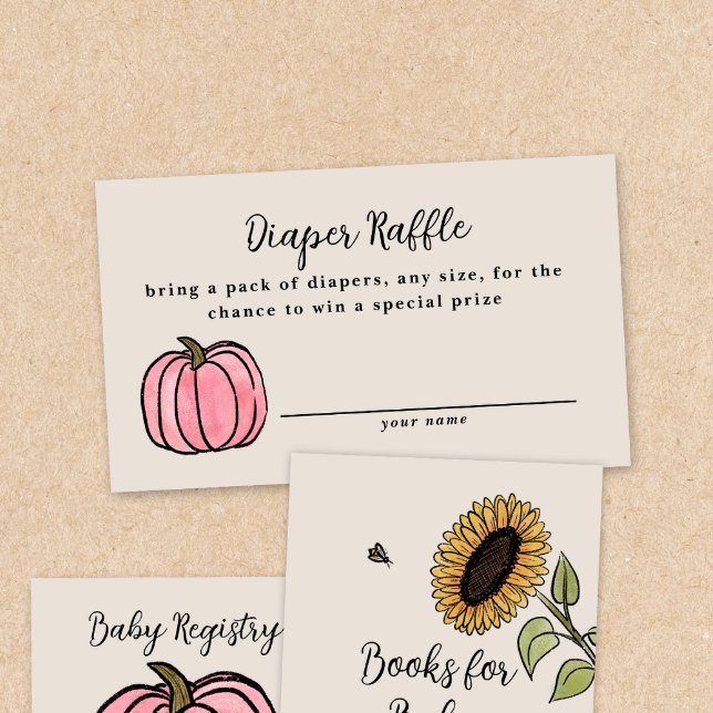 Fall Harvest Baby Shower Diaper Raffle Enclosure C Card (Creator Uploaded)
