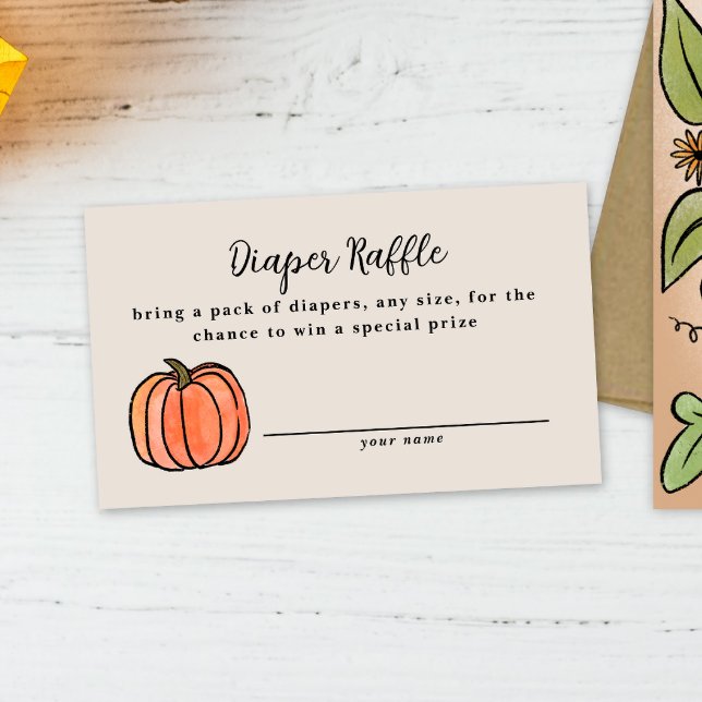 Fall Harvest Baby Shower Diaper Raffle Guest Enclosure Card (Creator Uploaded)