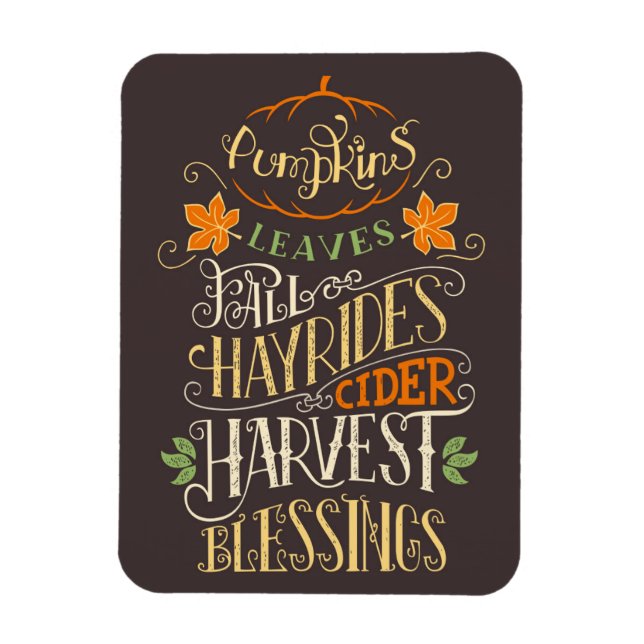 Fall & Harvest Blessings Magnet (Vertical)
