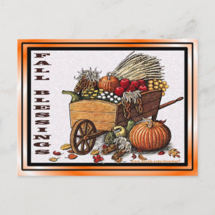 Fall Harvest Blessings Postcard