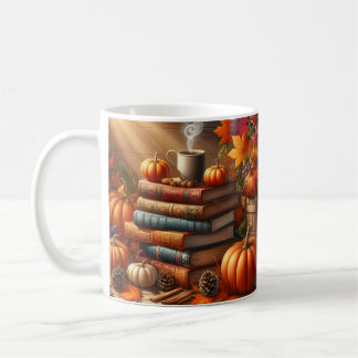 Fall Harvest Books & Pumpkin Coffee Mug Wrap