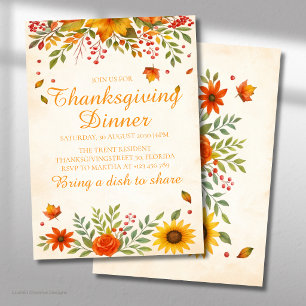 Fall Harvest Celebration Thanksgiving Dinner Invitation