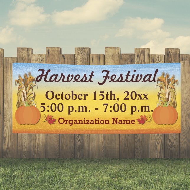 Fall Harvest Festival Banner (Pumpkin Fall Harvest Festival Event Banner. For community and church. )