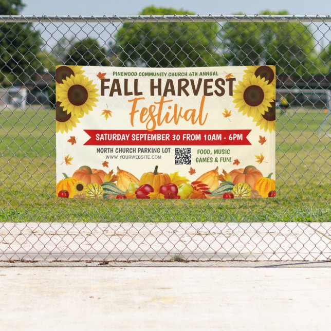 Fall Harvest Festival Banner with qr code (Insitu)