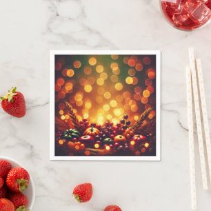 Fall Harvest Festival Fruit Bokeh Effect Decoupage Napkin