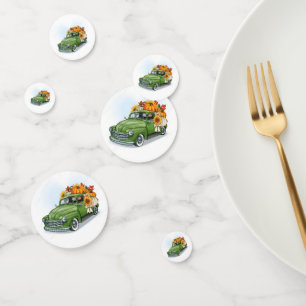 Fall Harvest in a Green Truck Confetti