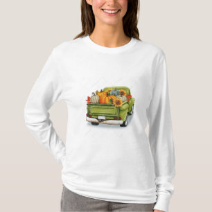 Fall Harvest in a Green Truck Long Sleeves T-Shirt