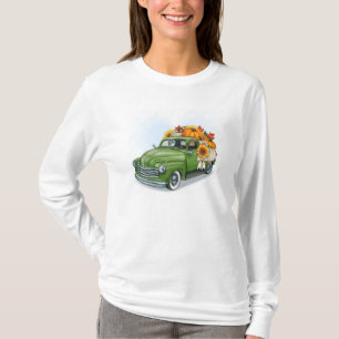 Fall Harvest in a Green Truck Long Sleeves T-Shirt