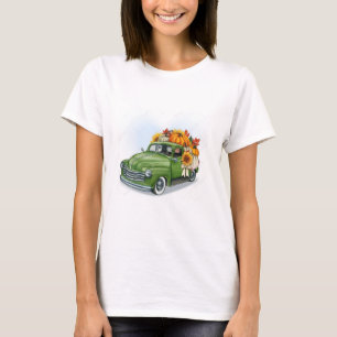Fall Harvest in a Green Truck T-Shirt