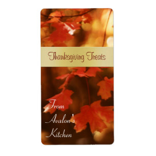 Fall Harvest Leaf Thanksgiving Treats Baking Label