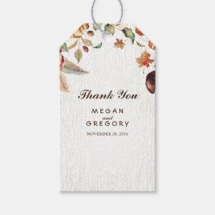 Fall Harvest Leafy Rustic Wedding Gift Tags