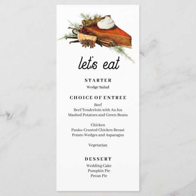 Fall Harvest Menu (Front)