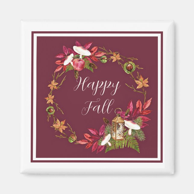 Fall harvest nature with customisable text  magnet (Front)
