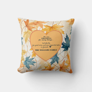 Fall Harvest Orange Foliage Quote Personalised Cushion