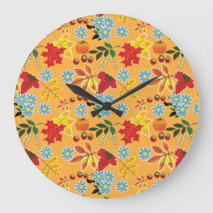 Fall harvest patterns large clock