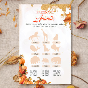 Fall Harvest Pregnant Animals Baby Shower Game