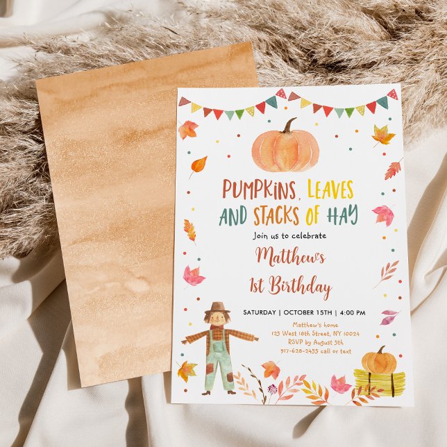 Fall Harvest Pumpkin Birthday Invitation (Creator Uploaded)