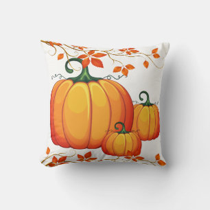 Fall Harvest Pumpkin Throw Pillow