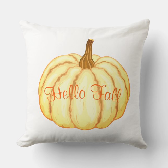Fall Harvest Pumpkin Throw Pillow (Front)