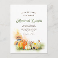 Fall Harvest Pumpkins and Sunflowers Save the Date