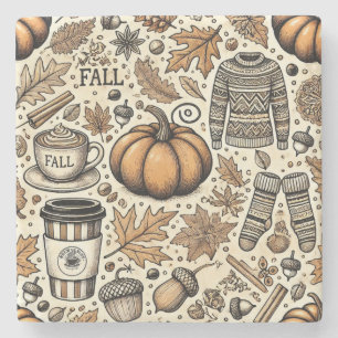 Fall Harvest Stone Coaster