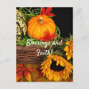 Fall Harvest Sunflowers Postcard