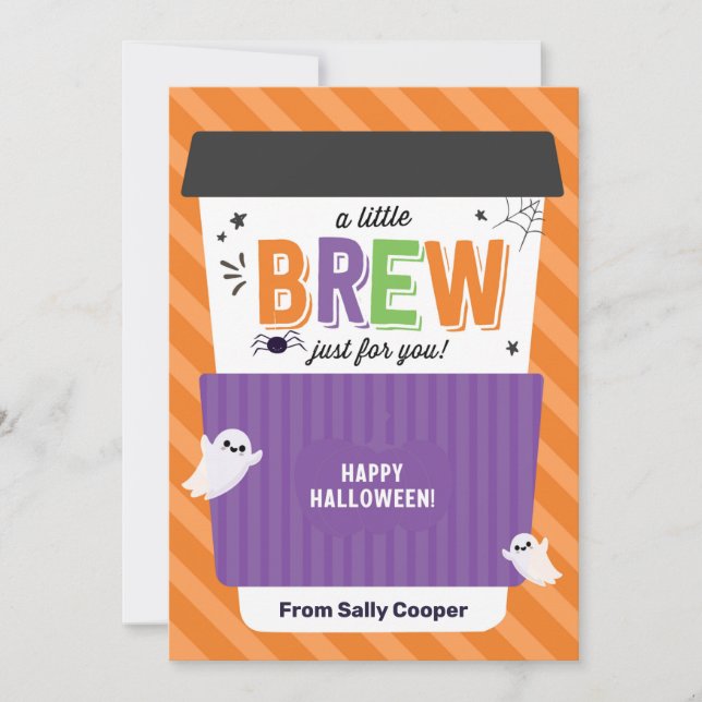 Fall Harvest Teacher Halloween Coffee Gift Card (Front)