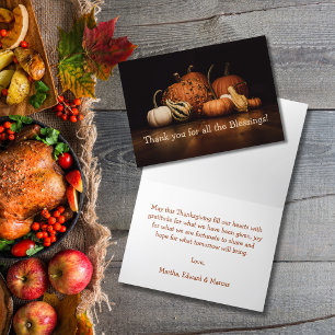 Fall Harvest Thank You For All the Blessings Holiday Card