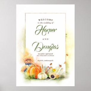 Fall Harvest Wedding Welcome Sign