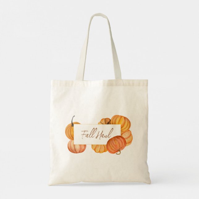 Fall Haul Pumpkin Tote Bag (Back)