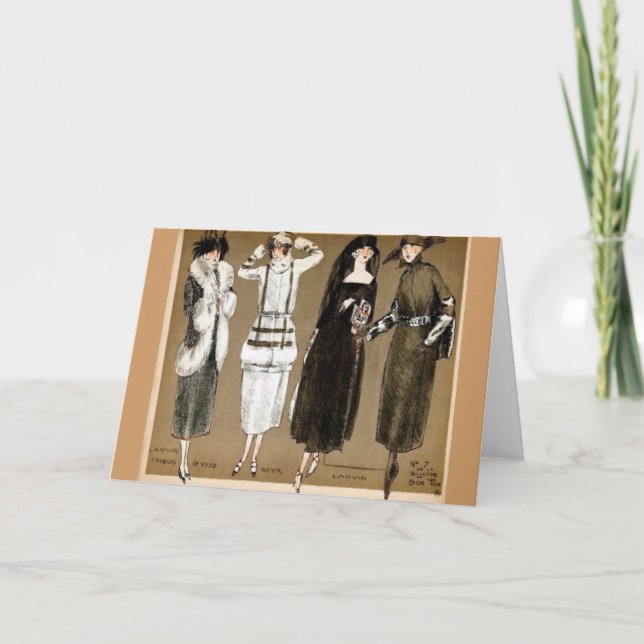 Fall Haute Couture 1920s illustration Card (Front)