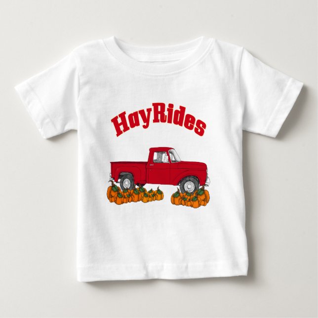 fall hay rides baby T-Shirt (Front)