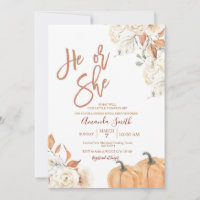 Fall He or She Boho Pumpkin Gender Reveal