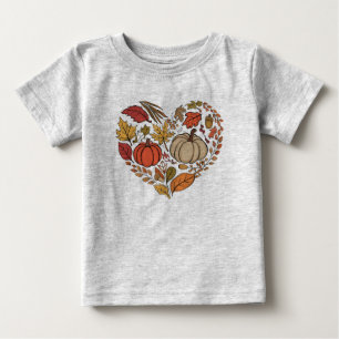 Fall Heart Cottagecore Pumpkin Heart Thanksgiving  Baby T-Shirt