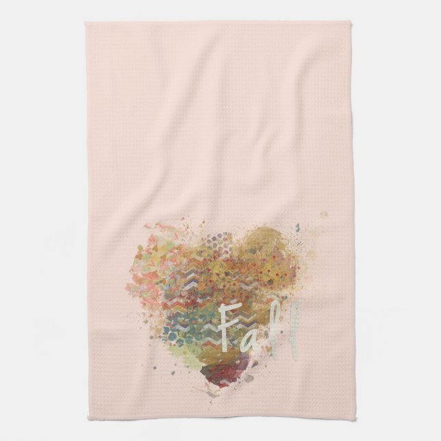Fall Heart Kitchen Towel (Vertical)