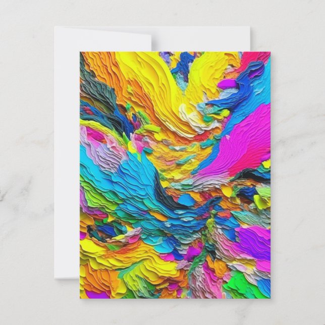 Fall - Heavy Acrylics And Paper Holiday Card (Front)