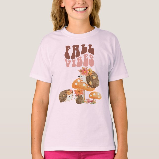 Fall Hedgehogs  T-Shirt (Front)