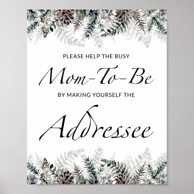 Fall Help the Busy Mum-to-Be Address an Envelope P Poster (Front)