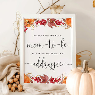 Fall Help the Busy Mum-to-Be Address an Envelope P Poster