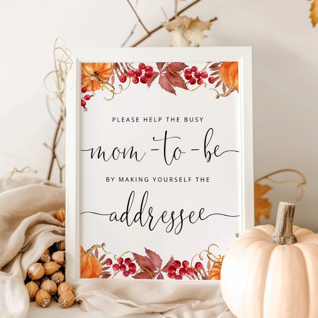 Fall Help the Busy Mum-to-Be Address an Envelope P Poster (Creator Uploaded)